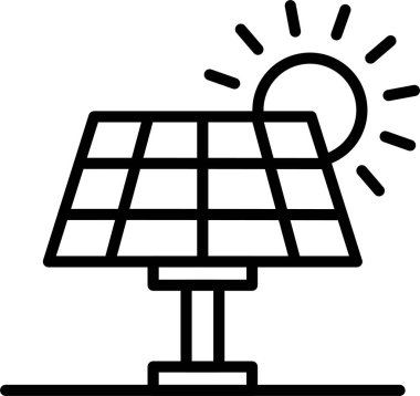 Güneş Paneli çizgi simgesi tasarımı