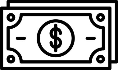 Dolar Notları Satır Simgesi Tasarımı