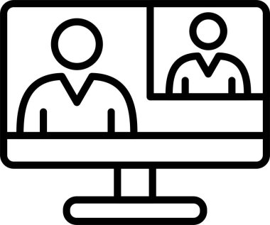 Video konferansı Satır Simgesi Tasarımı