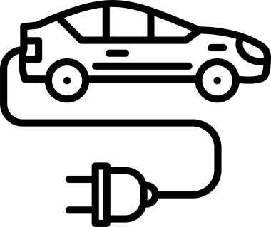 Elektrikli araba hattı simge tasarımı