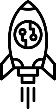 Roket Çizgisi Simge Tasarımı