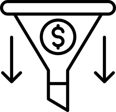 Ekonomi Filtreleme Çizgisi Simge Tasarımı