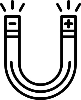 Mıknatıs çizgi simgesi tasarımı