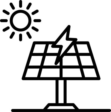 Güneş Enerjisi Hat Simgesi Tasarımı