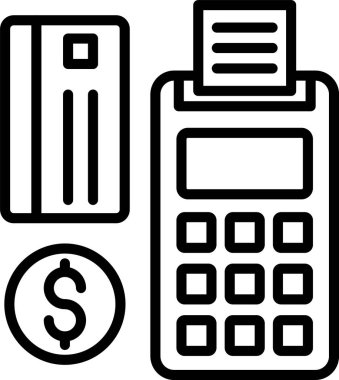 Kredi Kartı Makine Satırı Simgesi Tasarımı