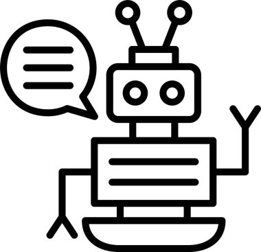 Robot Yardımcı Satır Simgesi Tasarımı