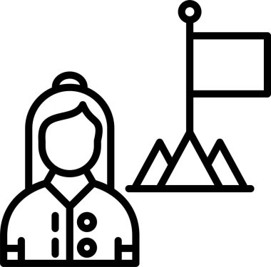 Bayrak Hattı Simge Tasarımı Olan Kadın