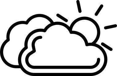Bulutlu Gün Çizgisi Simgesi Tasarımı