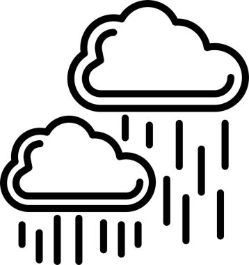 Yağmurlu bir gün satırı simgesi tasarım