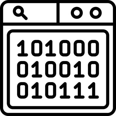 İkili Kod Satır Simgesi Tasarımı