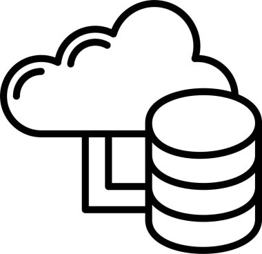 Bulut Depolama Çizgisi Simgesi Tasarımı