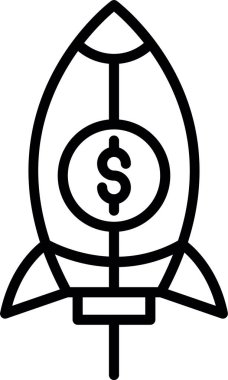 Roket Çizgisi Simge Tasarımı