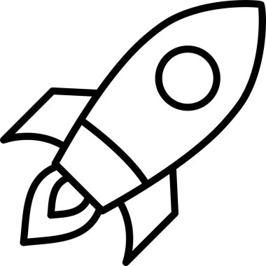 Roket Çizgisi Simge Tasarımı