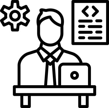 Yazılım Geliştirici Satır Simgesi Tasarımı