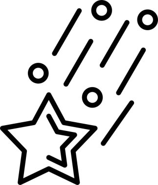 Düşen Yıldız Çizgisi Simgesi Tasarımı