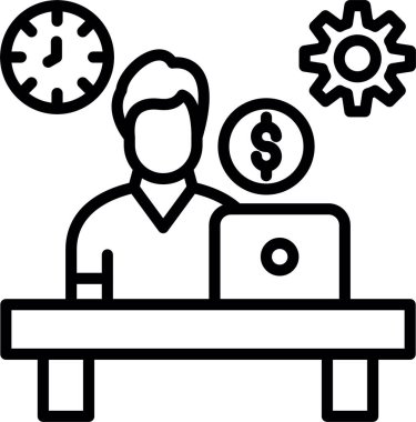 Sıkı Çalışma Çizgisi Simgesi Tasarımı