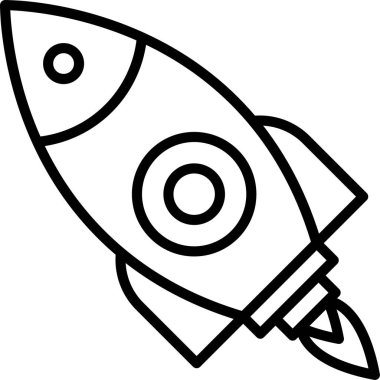 Roket Çizgisi Simge Tasarımı