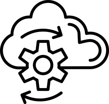 Bulut İşleme Satırı Simgesi Tasarımı