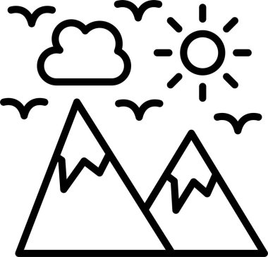 Dağ Çizgisi Simgesi Tasarımı