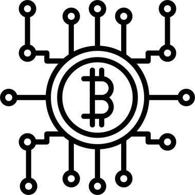 Kripto para birimi Satır Simgesi Tasarımı