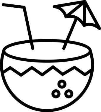 Hindistan Cevizi İçeceği Simgesi Tasarımı