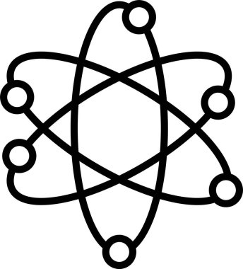 Atom Enerjisi Çizgisi Simge Tasarımı