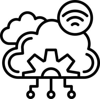 bulut hesaplama çizgisi simgesi tasarımı