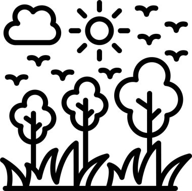 Orman Çizgisi Simgesi Tasarımı