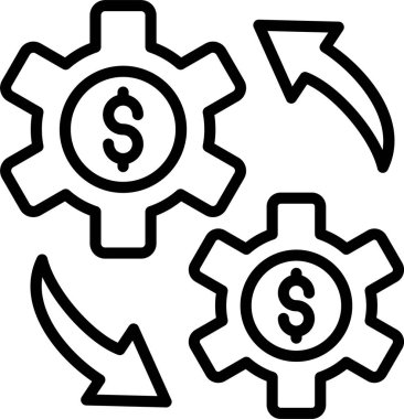 Para Yönetimi Satır Simgesi Tasarımı