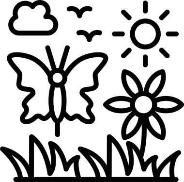 Kelebek Çizgisi Simgesi Tasarımı