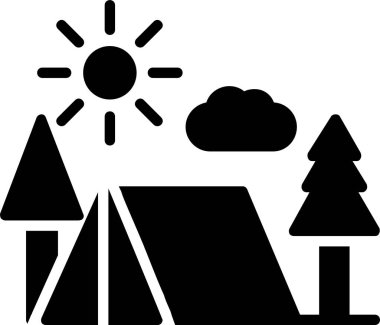 Kamp Van Vektör Simgesi Tasarımı