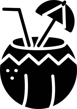 Coconut Drink Vector Icon Design