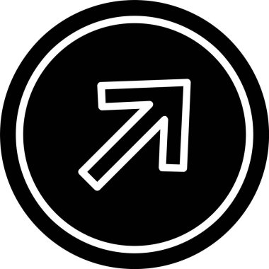 Yukarı Sağ Ok Vektör Simgesi Tasarımı