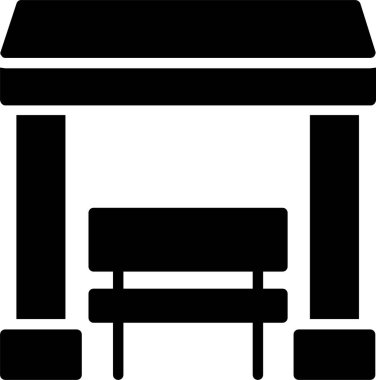 Otobüs İstasyonu Vektör Simgesi Tasarımı