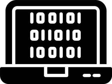 İkili Kod Vektör Satır Vektörü Simgesi Tasarımı