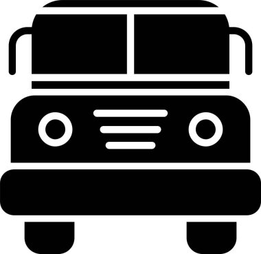 Okul Otobüsü Vektör Simgesi Tasarımı