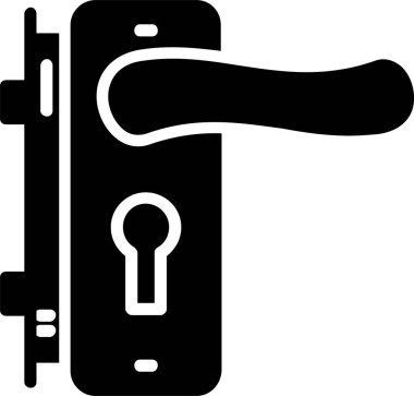 Door Handle and Lock Vector Icon Design