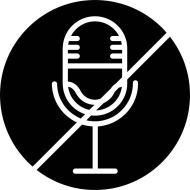 Mikrofon Sessiz Vektör Simgesi Tasarımı
