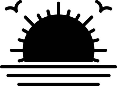 Gündoğumu Vektör Simgesi Tasarımı