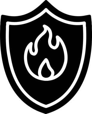 Ateş Koruma Vektörü Simgesi Tasarımı