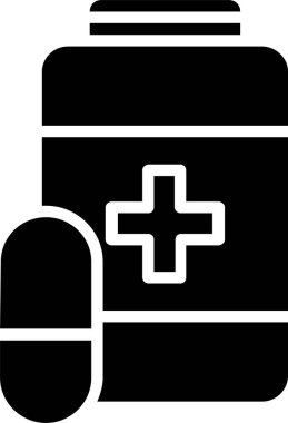 İlaç Şişesi Vektör Simgesi Tasarımı