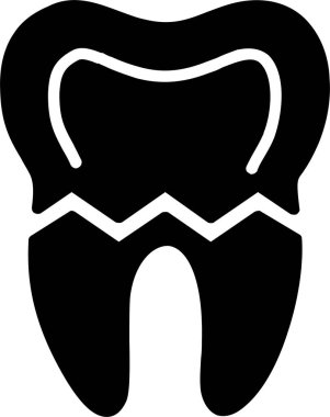 Kırık Diş Vektörü Simgesi Tasarımı
