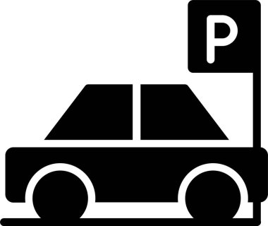 Car Parking Vector Icon Design
