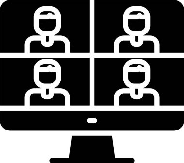 Video konferansı Vektör Simgesi Tasarımı