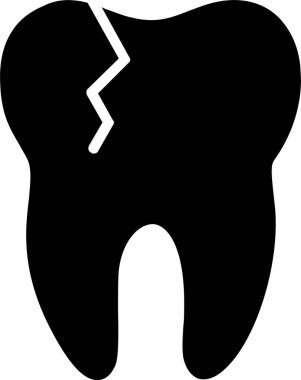 Kırık Diş Vektörü Simgesi Tasarımı