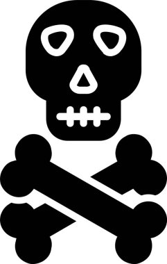 Ölüm Kurukafa Vektör Simgesi Tasarımı