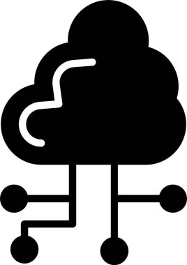Bulut Teknolojisi Vektör Simgesi Tasarımı