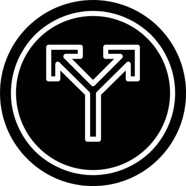 Yol Kesişim Oku Vektör Simgesi Tasarımı