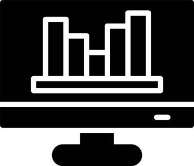 Çevrimiçi Bar Grafik Vektör Simgesi Tasarımı