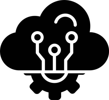 Bulut Hesaplama Vektör Satırı Vektör Simgesi Tasarımı